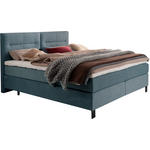 BOXSPRINGBETT 200/220 cm  in Graublau  - Graublau/Schwarz, KONVENTIONELL, Textil/Metall (200/220cm) - Esposa