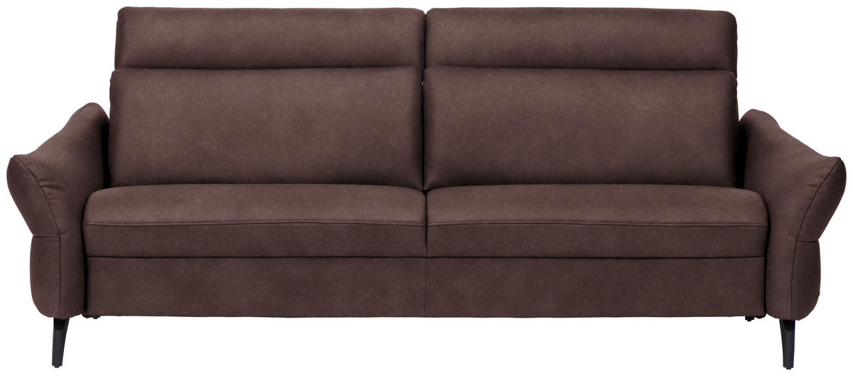 3-SITZER-SOFA in Leder Braun  - Anthrazit/Braun, Design, Leder/Metall (227/92/97cm) - Himolla Komfortklass