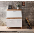 SEKRETÄR  Kabeldurchlass, Stauraum  - Eichefarben/Alufarben, Trend, Holzwerkstoff/Kunststoff (98/124/39,6cm) - Carryhome