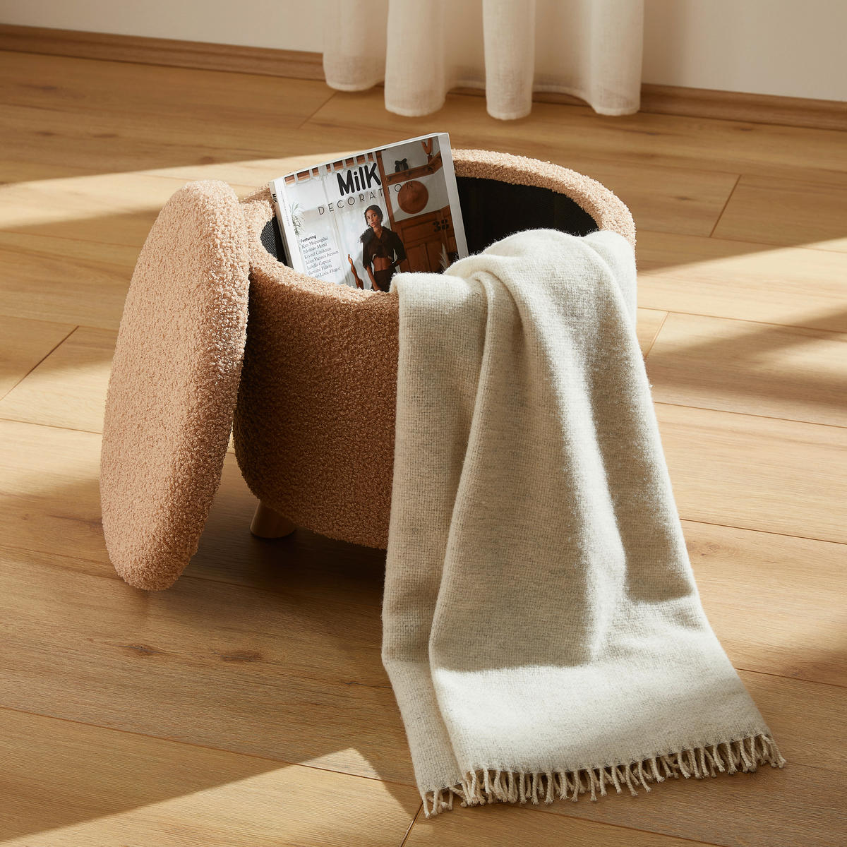 HOCKER Beige  - Beige, Basics, Holz/Kunststoff (40/40/37cm)