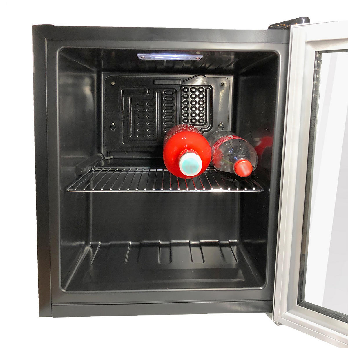 MINIKÜHLSCHRANK 44/53/47 cm BG-49  - Silberfarben/Schwarz, Basics, Glas/Metall (44/53/47cm) - Atrigo