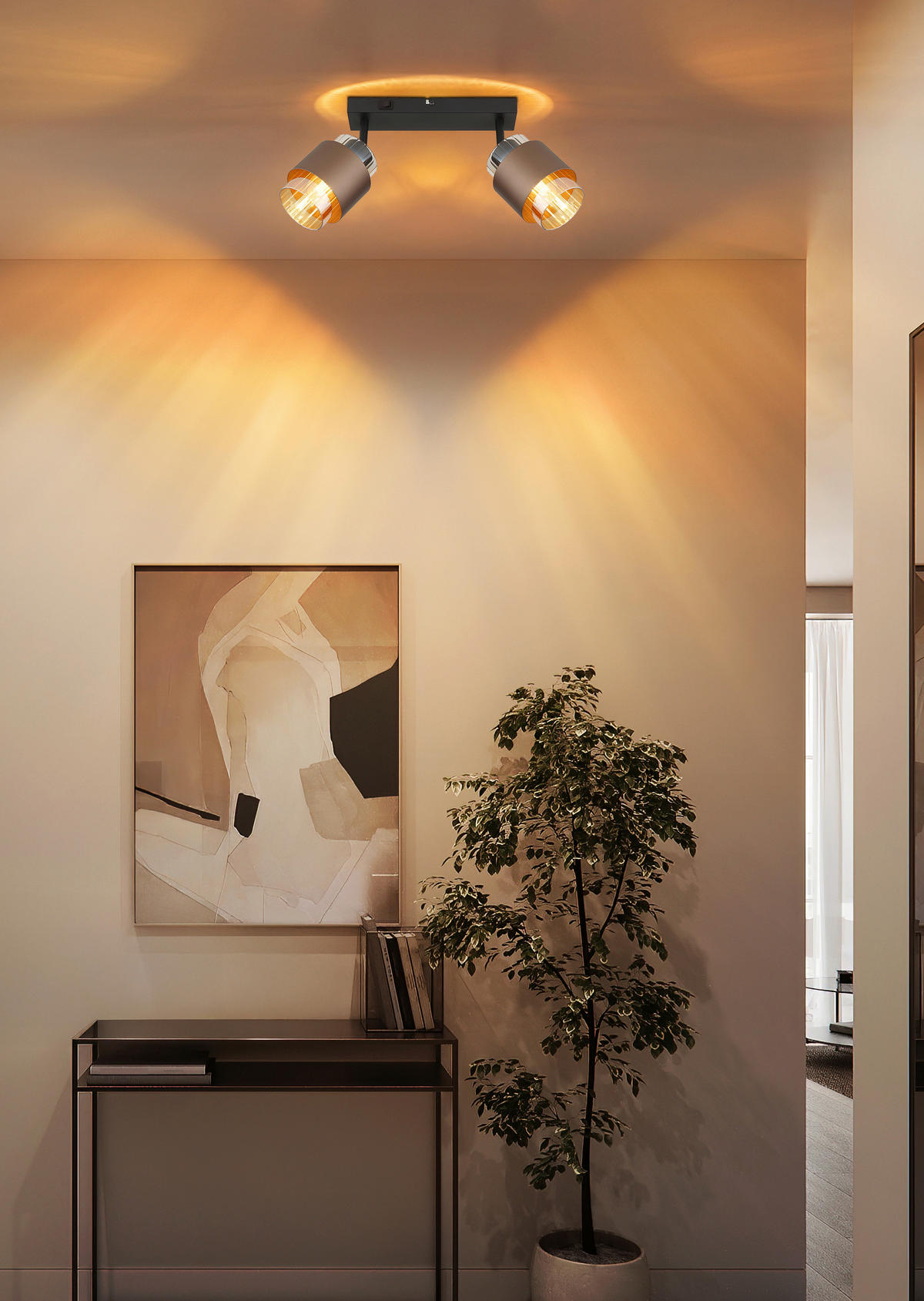 STRAHLER 38,5/10/12,5 cm   - Schwarz/Orange, Design, Glas/Metall (38,5/10/12,5cm)