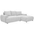 ECKSOFA Creme Webstoff  - Creme/Schwarz, MODERN, Kunststoff/Textil (265/175cm) - Carryhome