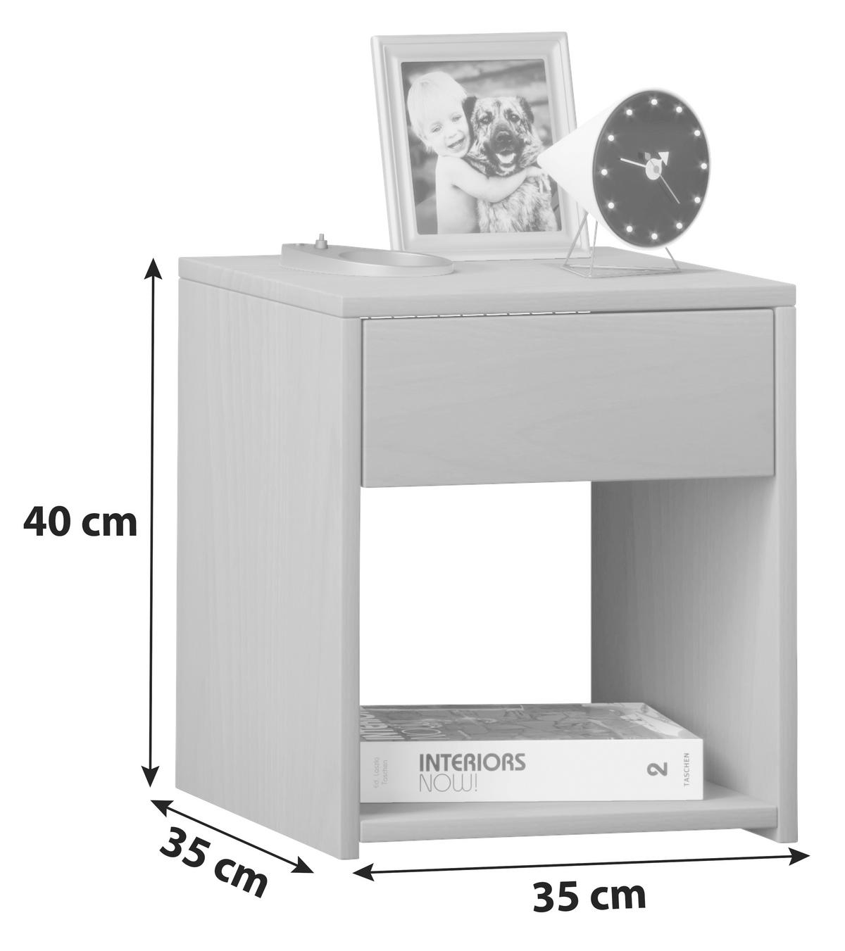 NACHTSCHRANK 35/40/35 cm  - Walnussfarben, KONVENTIONELL, Holzwerkstoff (35/40/35cm) - MID.YOU