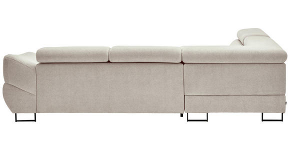 ECKSOFA in Webstoff Taupe  - Taupe/Schwarz, Design, Textil/Metall (235/280cm) - Hom`in