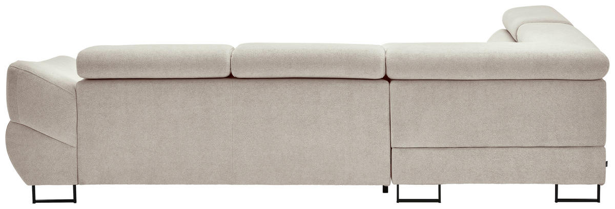 ECKSOFA in Webstoff Taupe  - Taupe/Schwarz, Design, Textil/Metall (235/280cm) - Hom`in