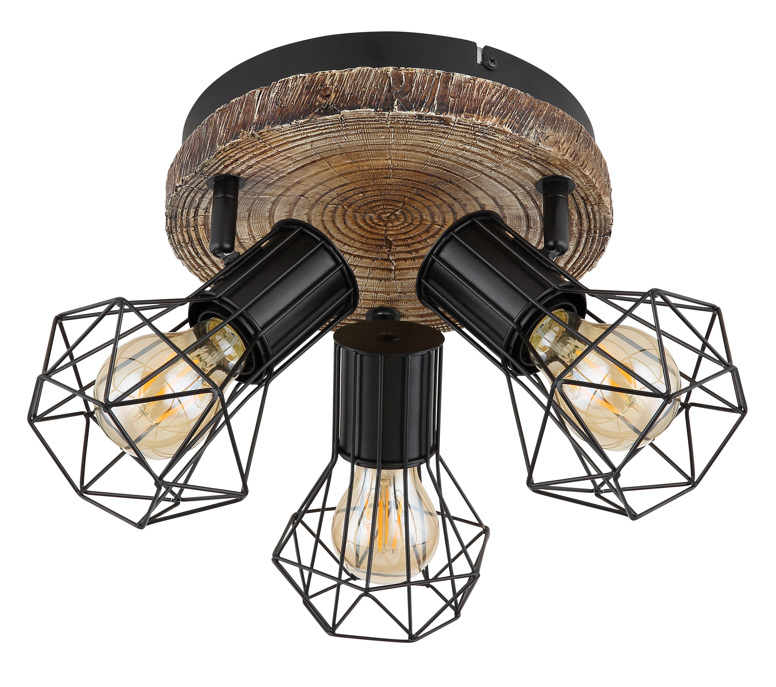 STRAHLER - Schwarz/Naturfarben, Konventionell, Kunststoff/Metall (30/30cm) - Globo