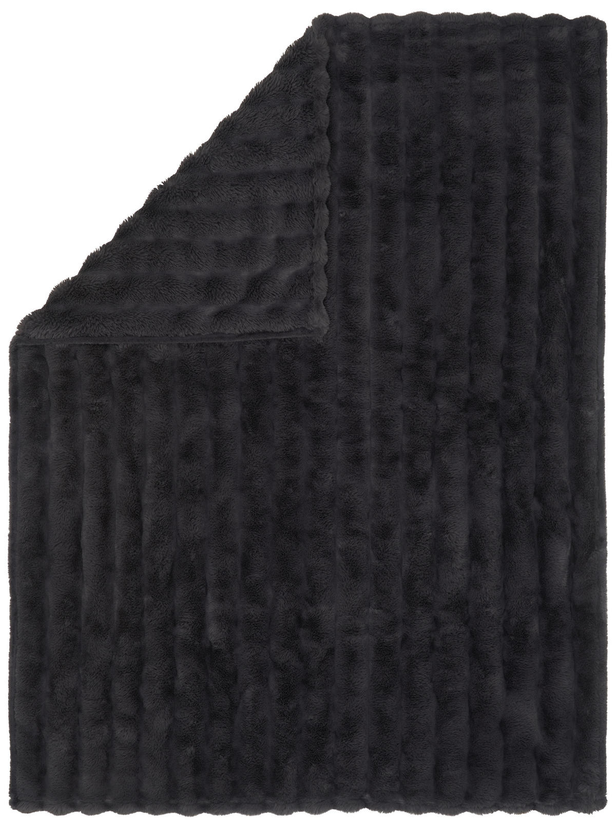 KOŽUŠINOVÁ DEKA, polyester, 150/200 cm - antracitová, textil (150/200cm) - Dieter Knoll