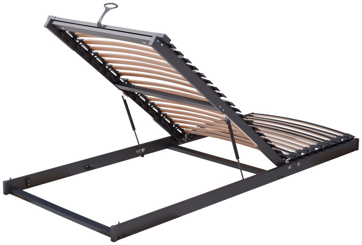 LATTENROST 140/200 cm Fußteil verstellbar, Buche  - Anthrazit, Basics, Holz (140/200cm) - Tempur