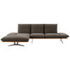 ECKSOFA in Flachgewebe Dunkelbraun  159/314 cm  - Dunkelbraun/Schwarz, Design, Holz/Textil (159/314cm) - Dieter Knoll