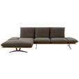ECKSOFA  in Flachgewebe Dunkelbraun  159/314 cm  - Dunkelbraun/Schwarz, Design, Holz/Textil (159/314cm) - Dieter Knoll