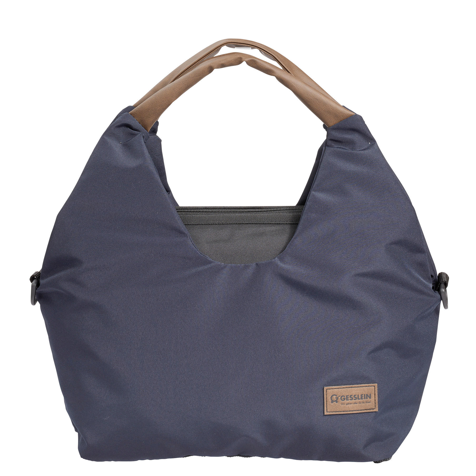 WICKELTASCHE N° 5 Marine/Tabak  - Braun/Dunkelblau, Basics, Textil (50/46/17cm) - Gesslein