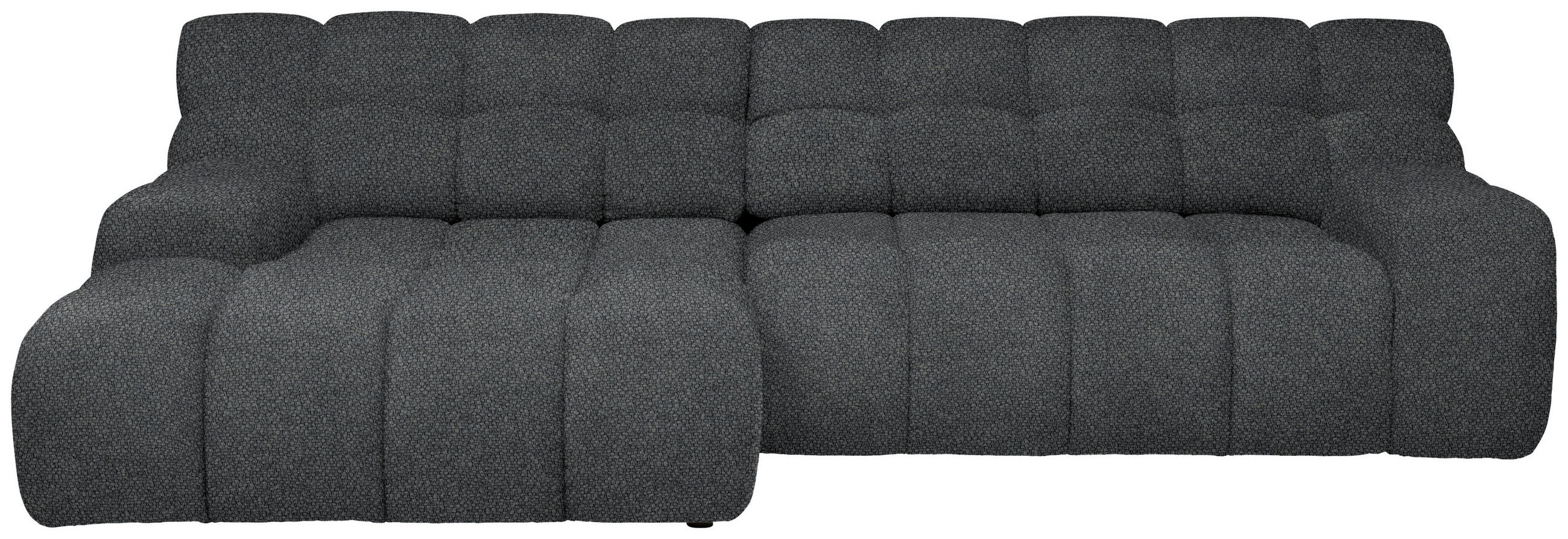 ECKSOFA in Webstoff Anthrazit  - Anthrazit/Schwarz, Modern, Kunststoff/Textil (180/297cm) - Welnova