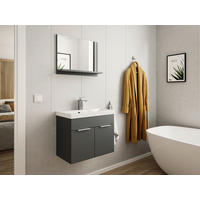 WASCHTISCHKOMBI 59,5 cm  - Graphitfarben, Basics, Holzwerkstoff/Stein (59,5cm) - MID.YOU