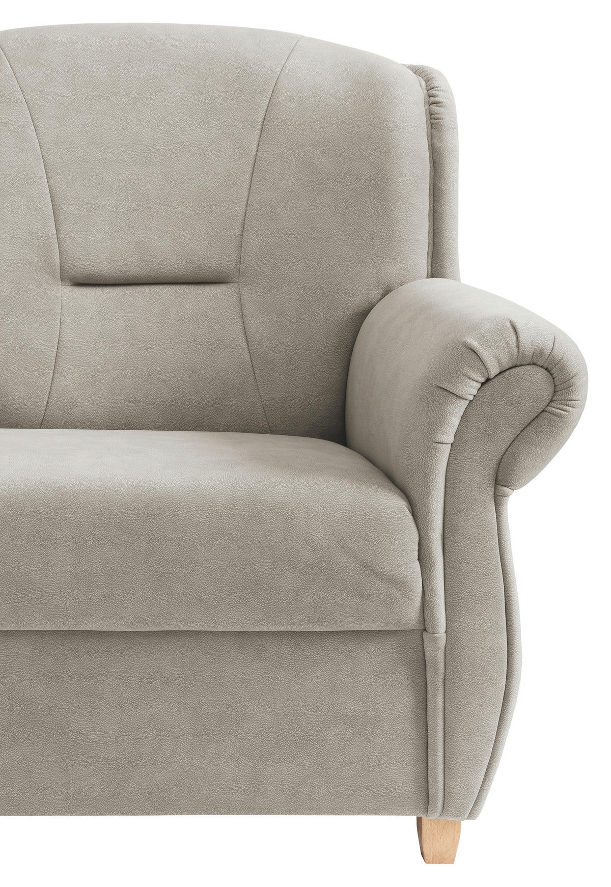3-SITZER-SOFA Mikrofaser Silberfarben  - Wildeiche/Silberfarben, Konventionell, Holz/Textil (220/98/90cm) - Livetastic