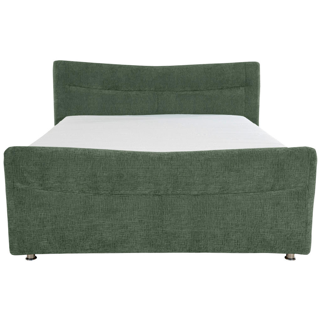 Thumbnail - Esposa Boxspringbett, Dunkelgrün, Textil, H2, Höhe ca. 18 cm, 180x200 cm, Bettkasten, Topper durchgehend, Matratze in ve...