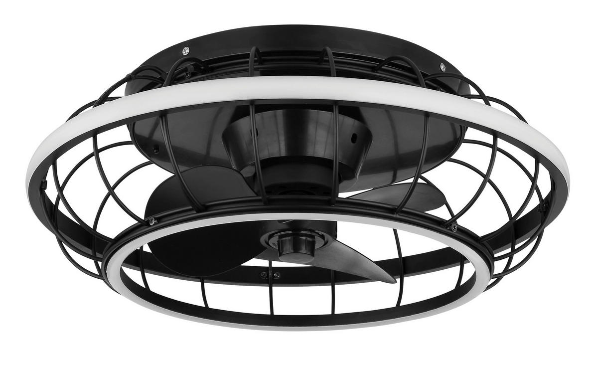STROPNÍ VENTILÁTOR, 50/18 cm  - černá/opál, Design, kov/plast (50/18cm) - Globo