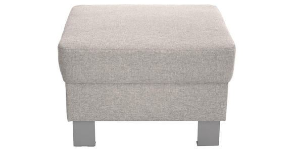 HOCKER in Textil Ecru  - Ecru/Silberfarben, Design, Textil/Metall (62/41/62cm) - Xora