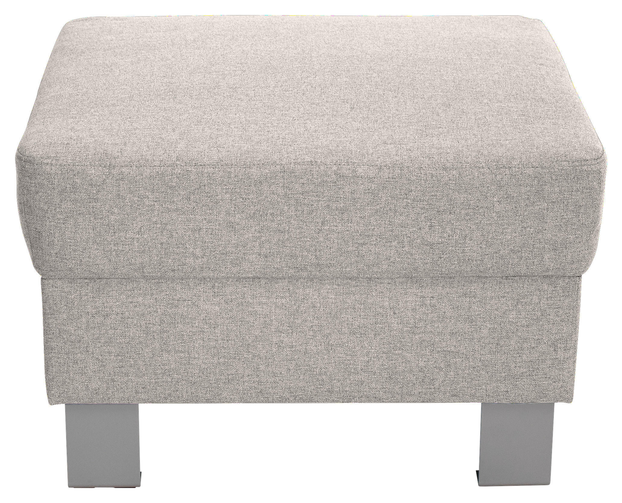 HOCKER Webstoff Ecru  - Ecru/Silberfarben, Design, Textil/Metall (62/41/62cm) - Xora