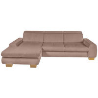 ECKSOFA Rosa Cord  - Eiche Bianco/Rosa, KONVENTIONELL, Holz/Textil (195/307cm) - SetOne by Musterring