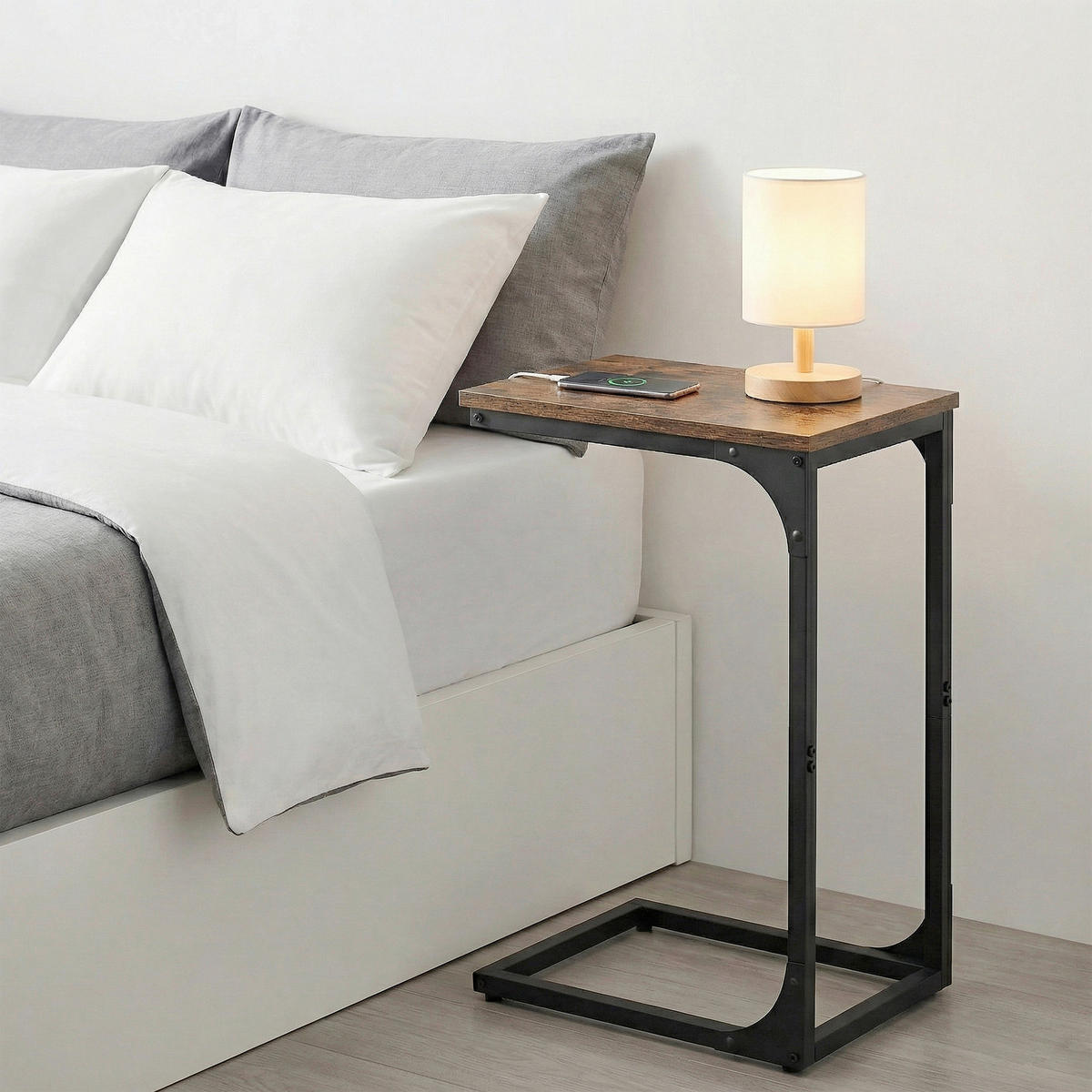 BEISTELLTISCH 40/30/62 cm Braun, Schwarz rechteckig  - Schwarz/Braun, KONVENTIONELL, Holzwerkstoff/Metall (40/30/62cm) - Boxxx