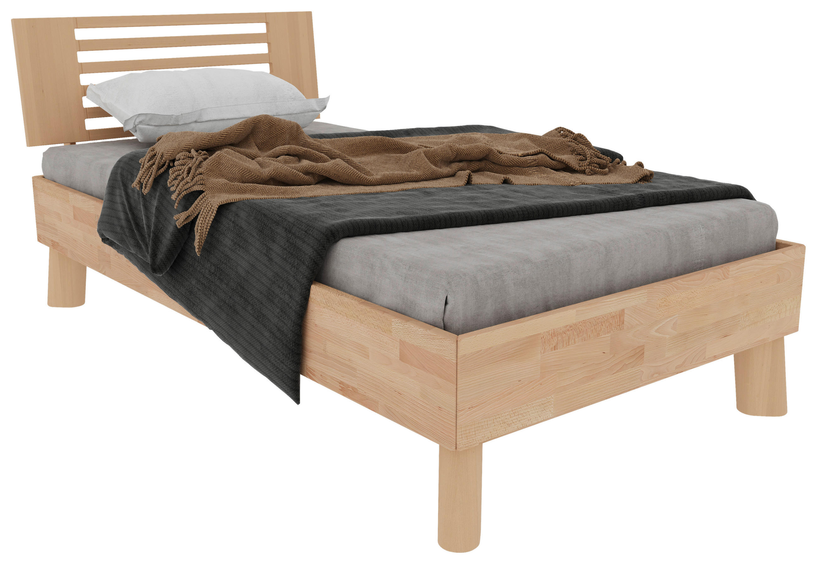 BETT 100/200 cm  in Naturfarben, Kernbuche  - Naturfarben/Kernbuche, MODERN, Holz (100/200cm) - MID.YOU