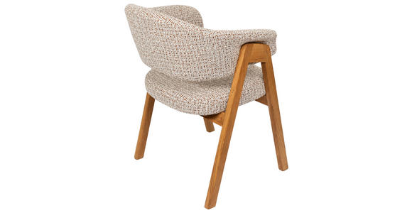 ARMLEHNSTUHL   Bouclé  Eichefarben, Beige  - Eichefarben/Beige, KONVENTIONELL, Holz/Textil (63,5/82/58cm) - Linea Natura