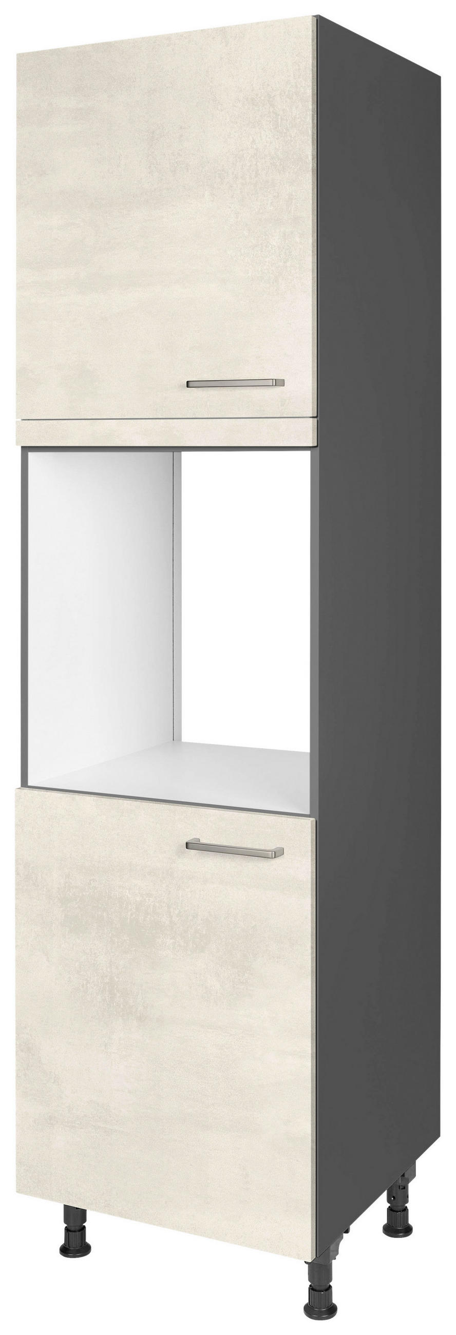 GERÄTEUMBAUSCHRANK 60/216,6/58 cm  in Weiß  - Schieferfarben/Edelstahlfarben, MODERN, Holzwerkstoff/Metall (60/216,6/58cm) - Nobilia