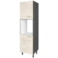 GERÄTEUMBAUSCHRANK 60/216,6/58 cm  Weiss  - Schieferfarben/Weiss, Modern, Holzwerkstoff/Metall (60/216,6/58cm) - Nobilia