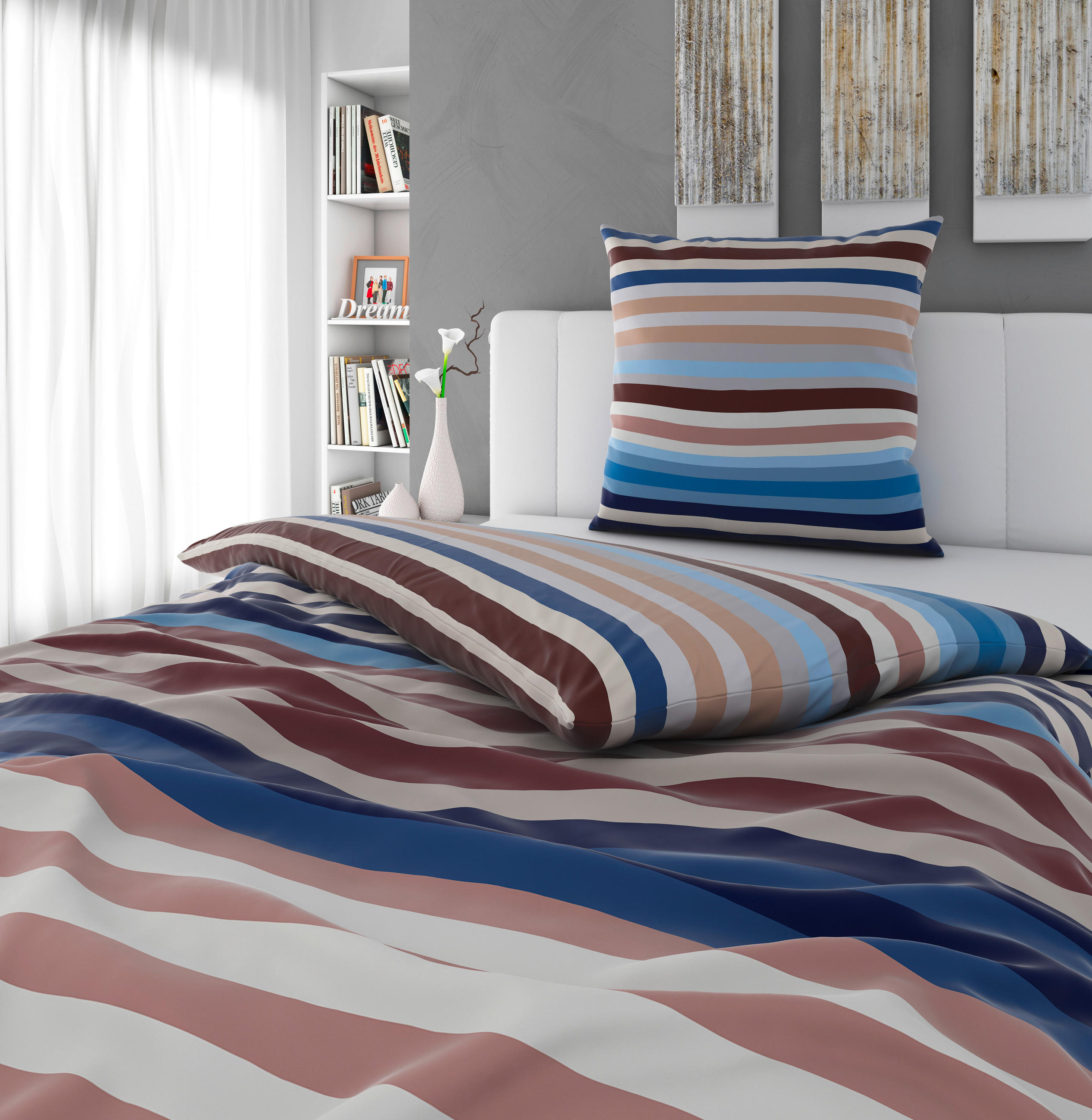 POVLEČENÍ, satén, modrá, 135/200 cm - modrá, Basics, textil (135/200cm) - Novel