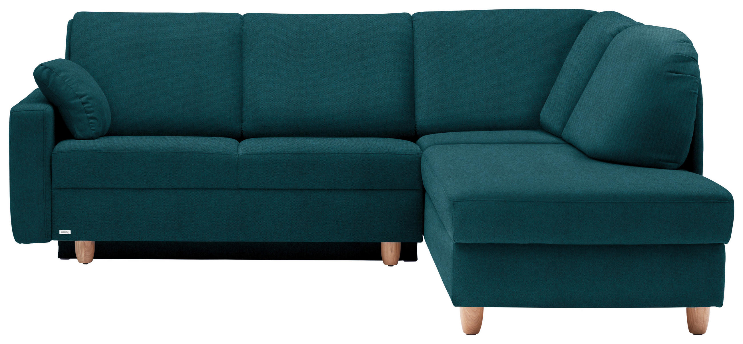 ECKSOFA in Flachgewebe Petrol  227/208 cm  - Eichefarben/Rot, KONVENTIONELL, Holz/Textil (227/208cm) - Sedda