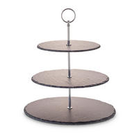CUPCAKE-STÄNDER 3-stöckig - Silberfarben, Basics, Stein/Metall (30/25/20/35cm) - Echtwerk