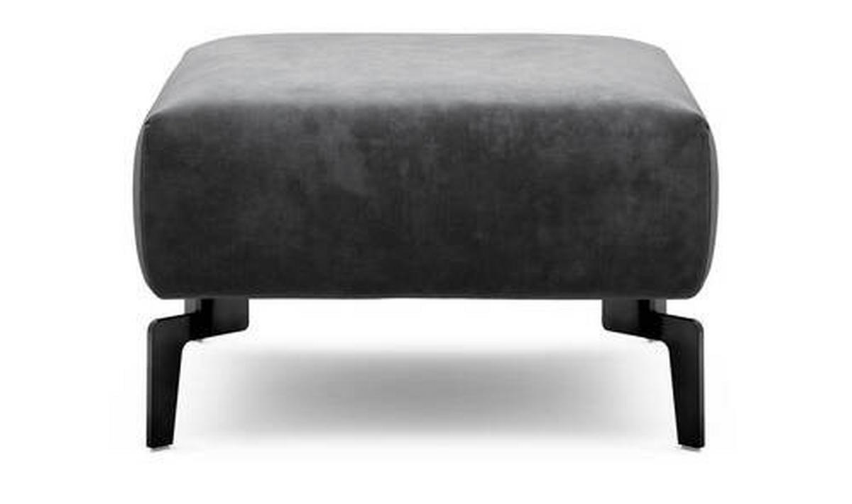 HOCKER in Textil Anthrazit  - Anthrazit/Schwarz, Design, Textil/Metall (70/70/46cm) - SENSOO