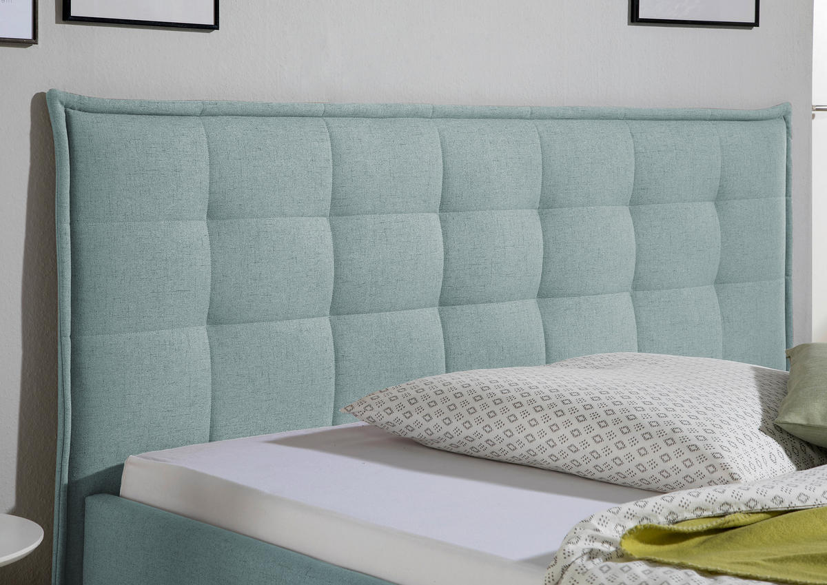 POLSTERBETT 100/200 cm,  in Petrol,  - Petrol/Naturfarben, MODERN, Holz/Textil (100/200cm) - Livetastic