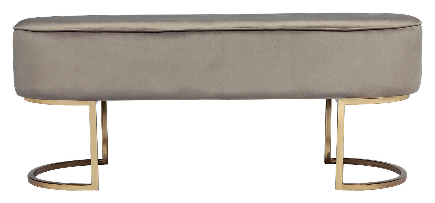 LAVICA, drevo, kov, textil, kompozitné drevo, 105/41/40 cm - sivohnedá/zlatá, Design, kov/drevo (105/41/40cm) - MID.YOU