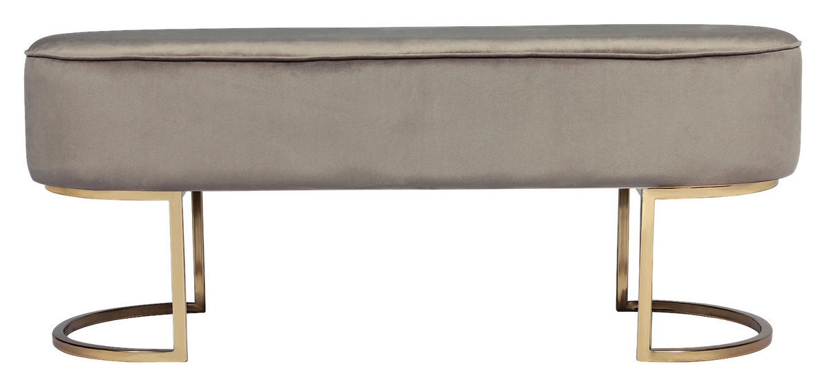 LAVICA, drevo, kov, textil, kompozitné drevo, 105/41/40 cm - sivohnedá/zlatá, Design, kov/drevo (105/41/40cm) - MID.YOU