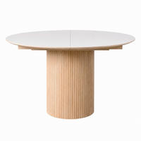 MATBORD 115-155/115/75 cm massivt trä, imitation  trä, plast, trämaterial finns i olika storlekar, finns i olika trädekorer rund vit, ek Bianco  - vit/ek Bianco, Modern, trämaterial/trä (115-155/115/75cm) - Niels Andersson