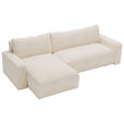 ECKSOFA Creme Cord  - Creme/Schwarz, MODERN, Kunststoff/Textil (150/245cm) - Carryhome