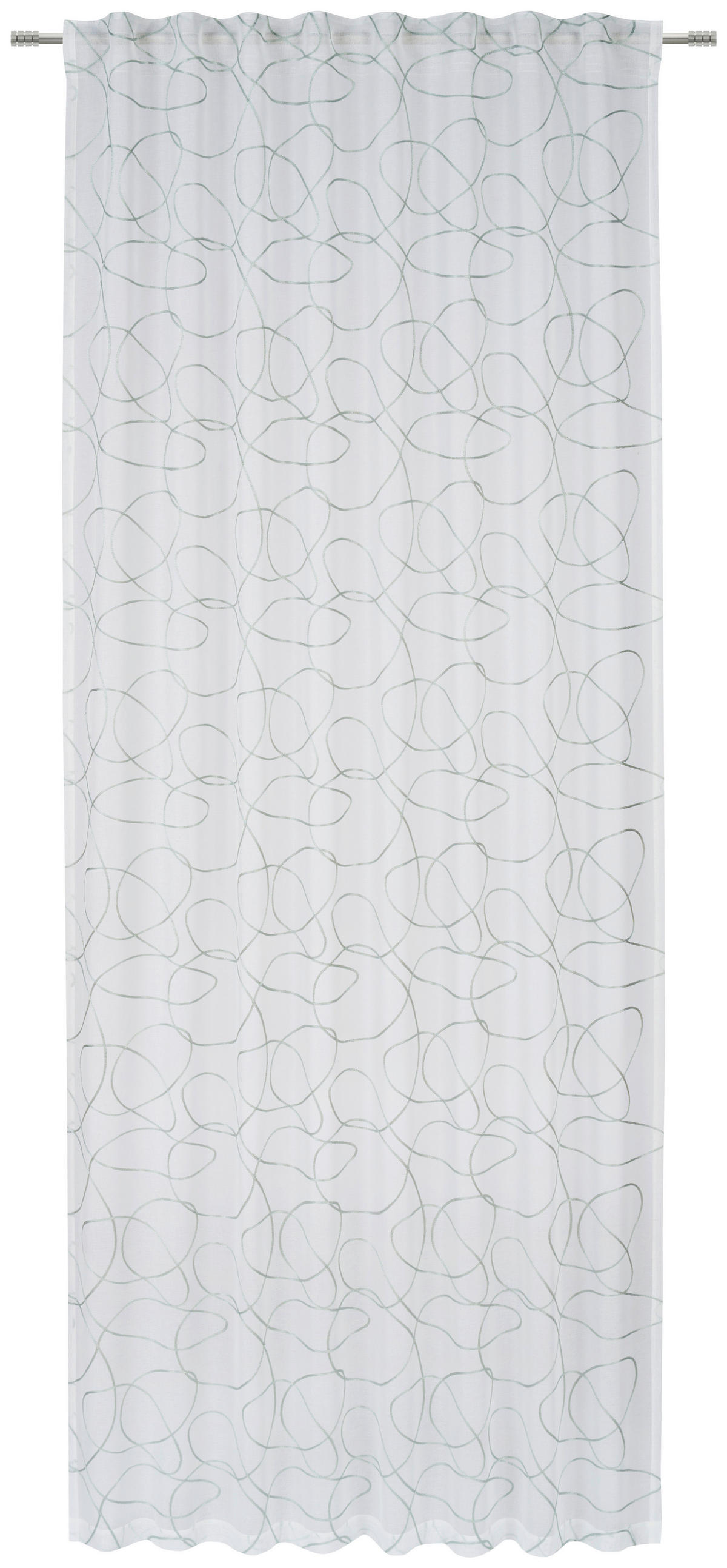 FERTIGVORHANG transparent  - Weiss/Jadegrün, Design, Textil (135/245cm) - Esposa