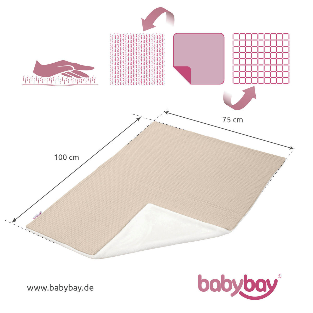 SCHMUSEDECKE  100/75 cm  - Sandfarben, Basics, Textil (100/75cm) - Babybay
