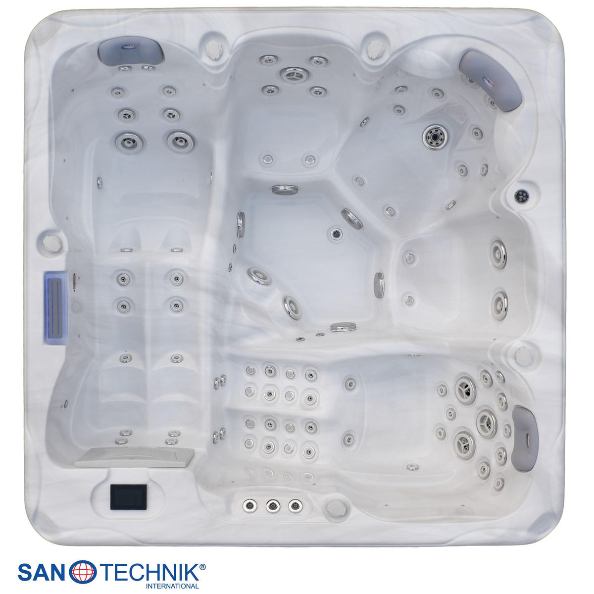 WHIRLPOOL Lucca  - Grauweiß, KONVENTIONELL, Kunststoff (220/220/95cm) - Sanotechnik