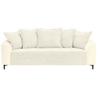 3-SITZER-SOFA Cord, Velours Creme  - Creme/Schwarz, Konventionell, Textil/Metall (228/84/99cm) - Carryhome