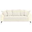 3-SITZER-SOFA  in Cord, Velours Creme  - Creme/Schwarz, KONVENTIONELL, Textil/Metall (228/84/99cm) - Carryhome
