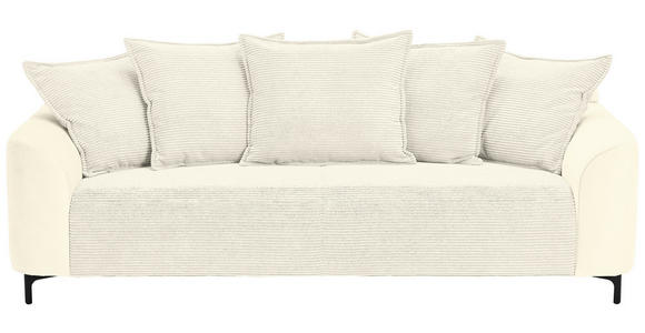 3-SITZER-SOFA  in Cord, Velours Creme  - Creme/Schwarz, KONVENTIONELL, Textil/Metall (228/84/99cm) - Carryhome