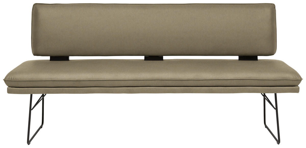 SITZBANK in Metall, Textil Grün, Schwarz  - Schwarz/Grün, Design, Textil/Metall (195/91/65cm) - Dieter Knoll