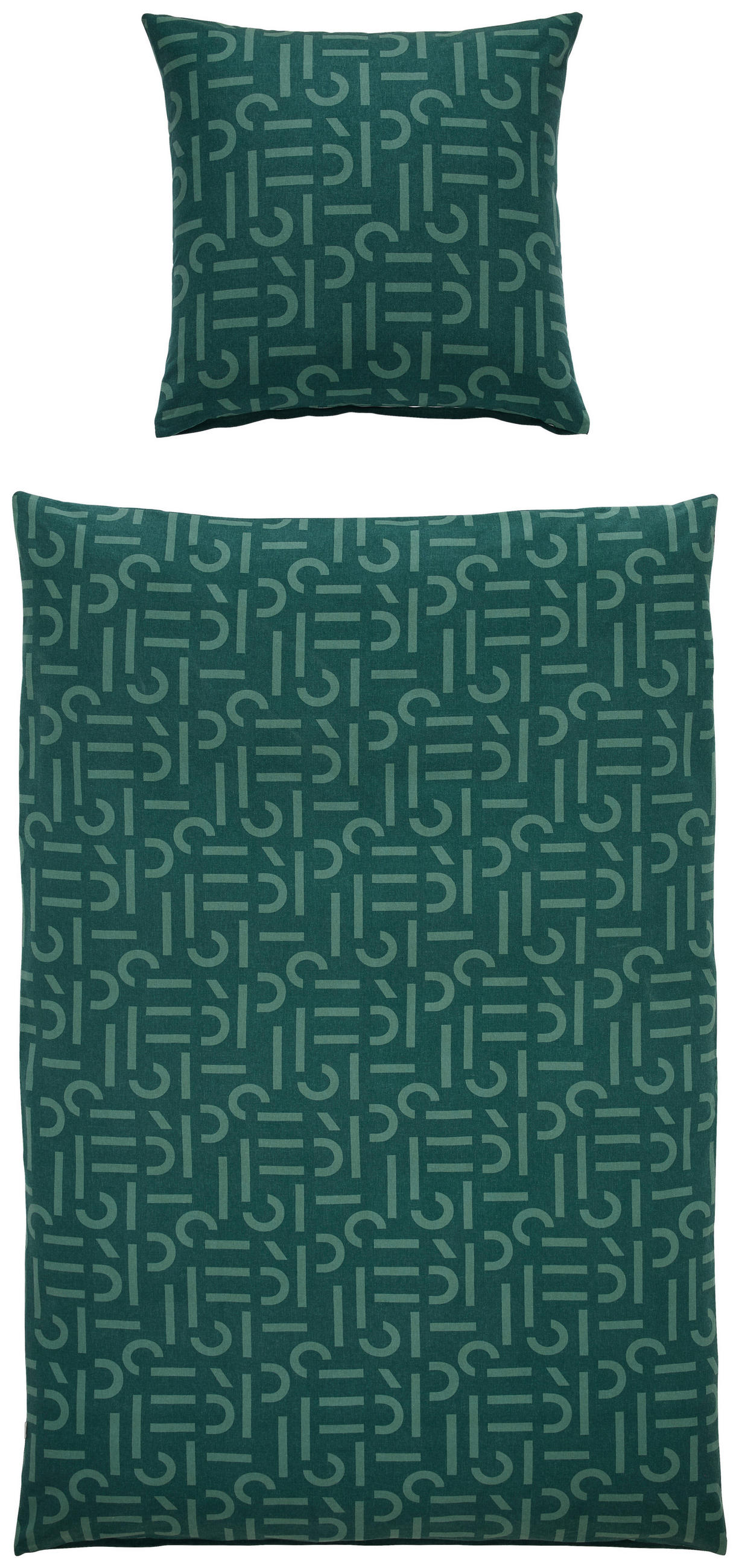 WENDEBETTWÄSCHE E-Scatter Big Flanell 135/200 cm  - Dunkelgrün/Grün, Basics, Textil (135/200cm) - Esprit