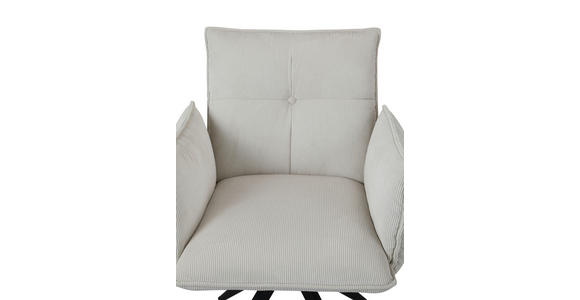 ARMLEHNSTUHL in Eisen Cord - Beige/Schwarz, Design, Textil/Metall (63,5/85/63,5cm) - Novel