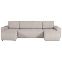 Wohnlandschaft inkl. Funktion Hellbraun Cord  - Hellbraun/Schwarz, KONVENTIONELL, Textil (146/317/146cm) - Xora