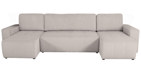 Wohnlandschaft inkl. Funktion Hellbraun Cord  - Hellbraun/Schwarz, KONVENTIONELL, Textil (146/317/146cm) - Xora