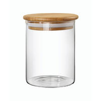FÖRVARINGSBURK 1,2 l  - klar/ljusbrun, Basics, glas/trä (9,5/18cm) - Homeware Profession.